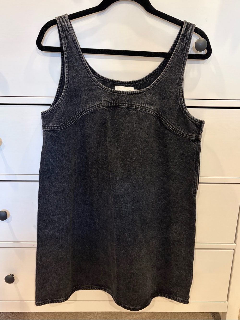 Frame Black Micro Flare Denim Dress